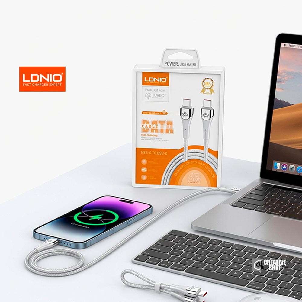 LDNIO USB-C to USB-C Fast Charging Data Cable – 65W