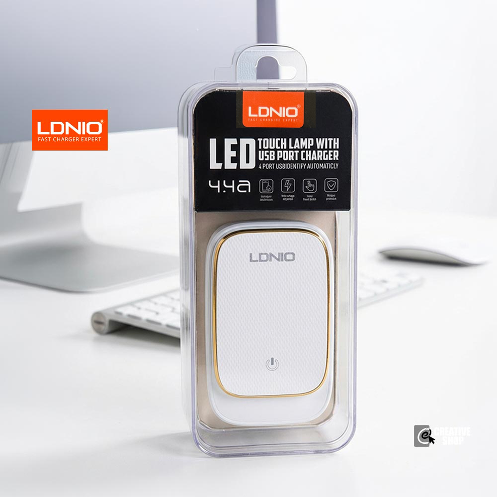 LDNIO LED Touch Lamp with 4 USB Port Charger