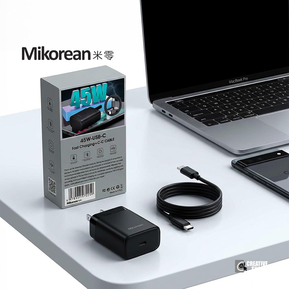 Mikorean 45W USB-C Fast Charger + C-to-C Cable