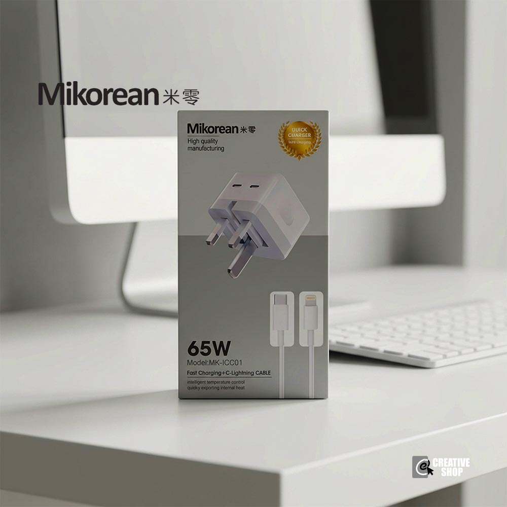 Mikorean 65W Super Fast Charger with C-to-Lightning Cable