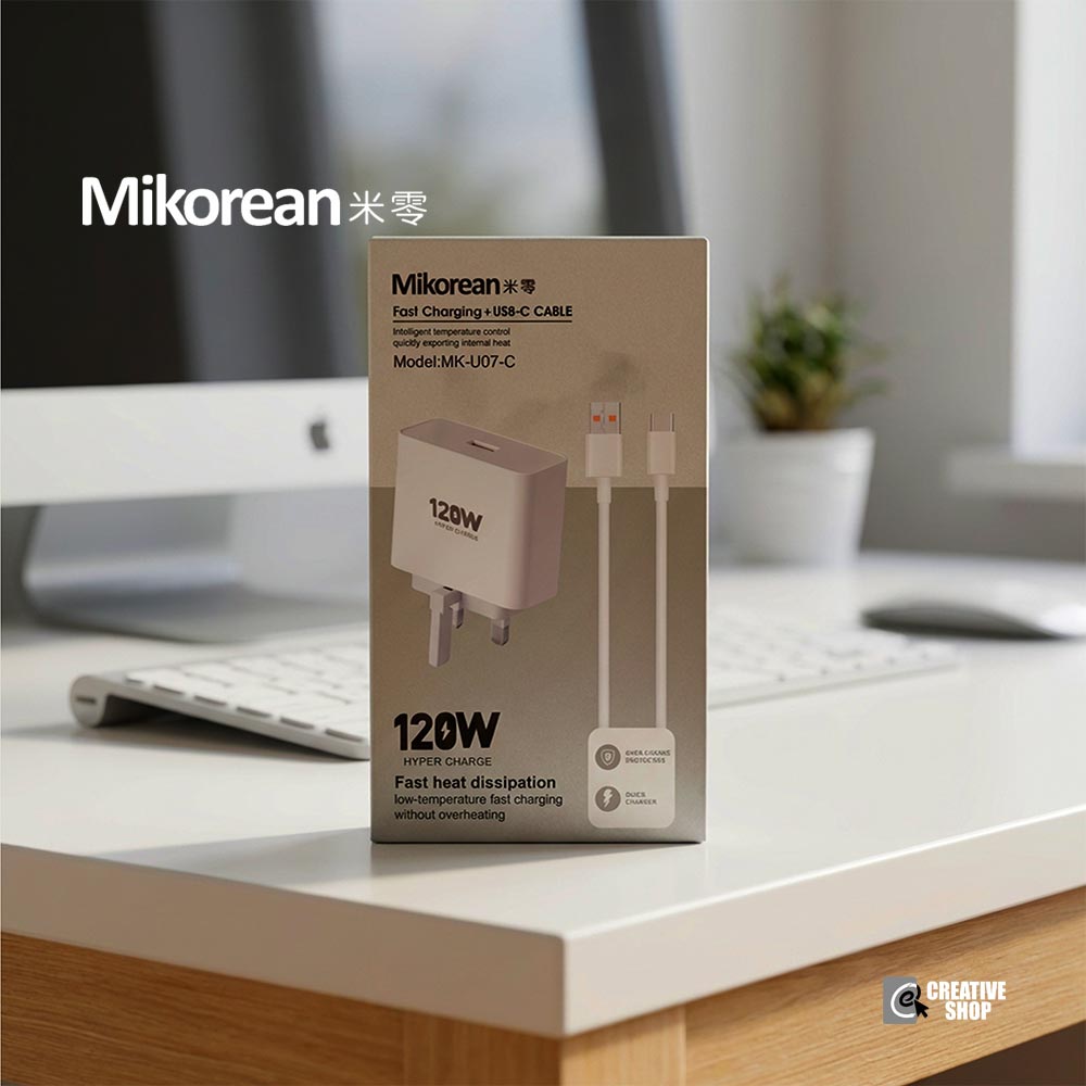 Mikorean 120W Hyper Charge Fast Charger with USB-C Cable