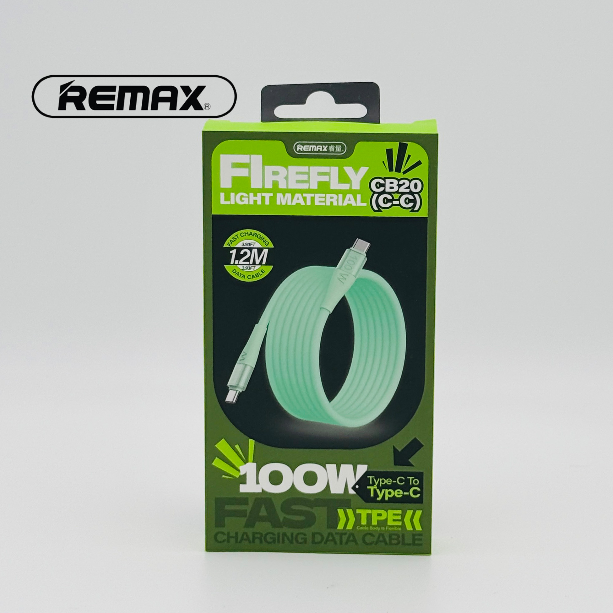 Remax Firefly CB20 Type‑C to Type‑C 100W Fast Charging Data Cable (1.2m Glow Cable)